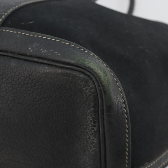 HERMES Garden Party PM Hand Bag Canvas Black Silver Auth ep15036