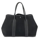 HERMES Garden Party PM Hand Bag Canvas Black Silver Auth ep15036-3