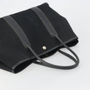 HERMES Garden Party PM Hand Bag Canvas Black Silver Auth ep15036-6
