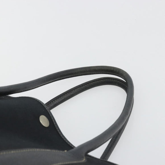 HERMES Garden Party PM Hand Bag Canvas Black Silver Auth ep15036