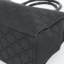 GUCCI GG Canvas Bamboo Hand Bag Nylon Black Silver 002 1010 Auth ep15037-9