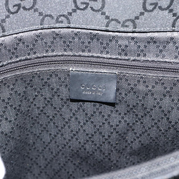 GUCCI GG Canvas Bamboo Hand Bag Nylon Black Silver 002 1010 Auth ep15037