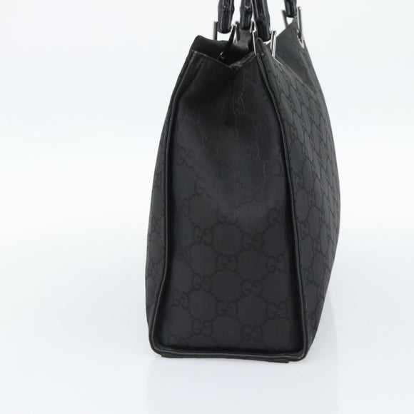 GUCCI GG Canvas Bamboo Hand Bag Nylon Black Silver 002 1010 Auth ep15037