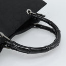 GUCCI GG Canvas Bamboo Hand Bag Nylon Black Silver 002 1010 Auth ep15037-7