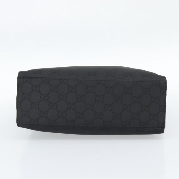 GUCCI GG Canvas Bamboo Hand Bag Nylon Black Silver 002 1010 Auth ep15037