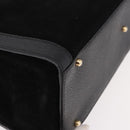 GUCCI Bamboo Hand Bag Leather Black Gold 002 1186 0260 Auth ep15038-9