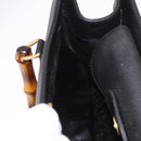GUCCI Bamboo Hand Bag Leather Black Gold 002 1186 0260 Auth ep15038-19