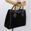 GUCCI Bamboo Hand Bag Leather Black Gold 002 1186 0260 Auth ep15038-24