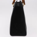GUCCI Bamboo Hand Bag Leather Black Gold 002 1186 0260 Auth ep15038-3