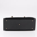 GUCCI Bamboo Hand Bag Leather Black Gold 002 1186 0260 Auth ep15038-5