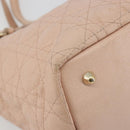 Christian Dior Lady Dior Canage Hand Bag Coated Canvas Pink Gold Auth ep15039-16