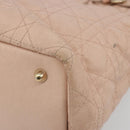 Christian Dior Lady Dior Canage Hand Bag Coated Canvas Pink Gold Auth ep15039-17