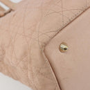 Christian Dior Lady Dior Canage Hand Bag Coated Canvas Pink Gold Auth ep15039-18