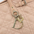 Christian Dior Lady Dior Canage Hand Bag Coated Canvas Pink Gold Auth ep15039-19