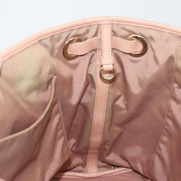 Christian Dior Lady Dior Canage Hand Bag Coated Canvas Pink Gold Auth ep15039