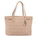 Christian Dior Lady Dior Canage Hand Bag Coated Canvas Pink Gold Auth ep15039-13