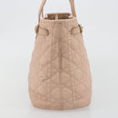 Christian Dior Lady Dior Canage Hand Bag Coated Canvas Pink Gold Auth ep15039-3