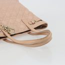 Christian Dior Lady Dior Canage Hand Bag Coated Canvas Pink Gold Auth ep15039-8