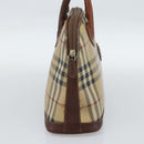 Burberrys Nova Check Hand Bag PVC Beige Gold Auth ep15040-3