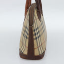 Burberrys Nova Check Hand Bag PVC Beige Gold Auth ep15040-4