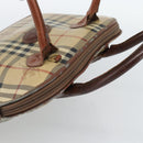 Burberrys Nova Check Hand Bag PVC Beige Gold Auth ep15040-6