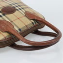 Burberrys Nova Check Hand Bag PVC Beige Gold Auth ep15040-7