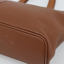 Burberrys Hand Bag Leather Brown Gold Auth ep15041A-15