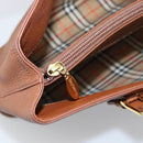 Burberrys Hand Bag Leather Brown Gold Auth ep15041A-19