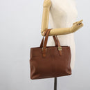Burberrys Hand Bag Leather Brown Gold Auth ep15041A-21