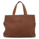 Burberrys Hand Bag Leather Brown Gold Auth ep15041A-2