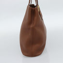Burberrys Hand Bag Leather Brown Gold Auth ep15041A-3