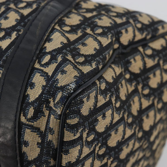Christian Dior Trotter Canvas Mini Boston Bag Navy Silver Auth ep15043