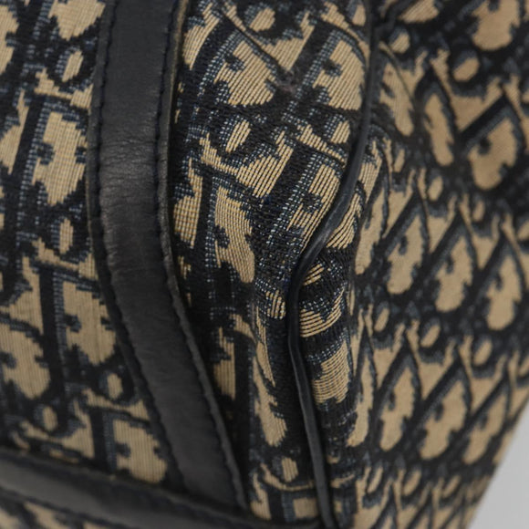 Christian Dior Trotter Canvas Mini Boston Bag Navy Silver Auth ep15043