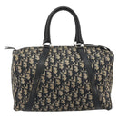 Christian Dior Trotter Canvas Mini Boston Bag Navy Silver Auth ep15043-2