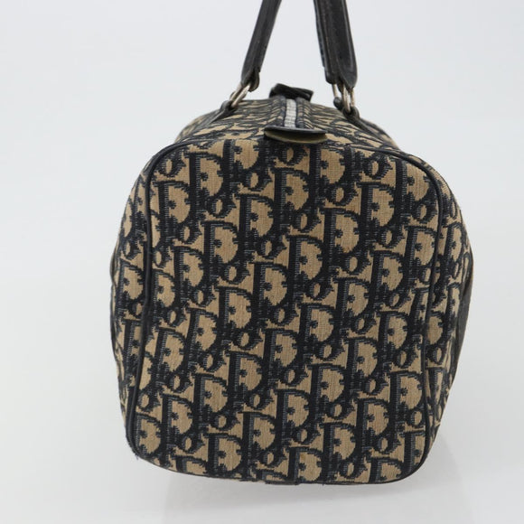 Christian Dior Trotter Canvas Mini Boston Bag Navy Silver Auth ep15043