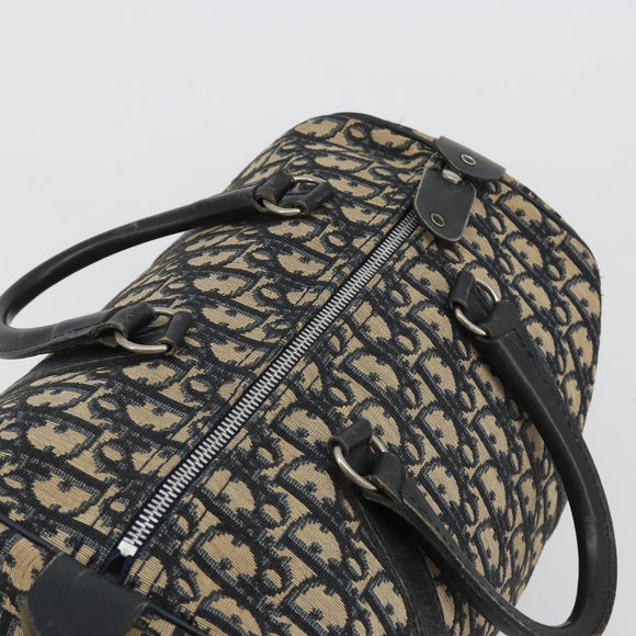 Christian Dior Trotter Canvas Mini Boston Bag Navy Silver Auth ep15043