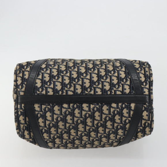 Christian Dior Trotter Canvas Mini Boston Bag Navy Silver Auth ep15043