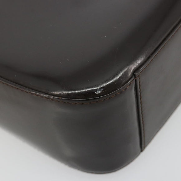 GUCCI Shoulder Bag Patent leather Brown Silver 000 0506 Auth ep15044