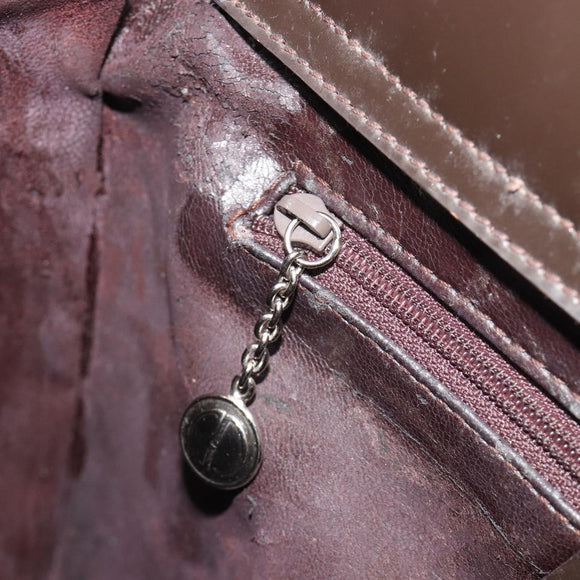 GUCCI Shoulder Bag Patent leather Brown Silver 000 0506 Auth ep15044