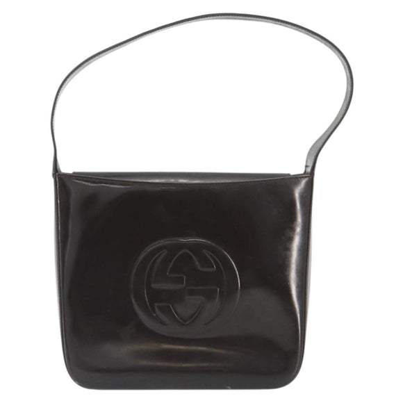 GUCCI Shoulder Bag Patent leather Brown Silver 000 0506 Auth ep15044