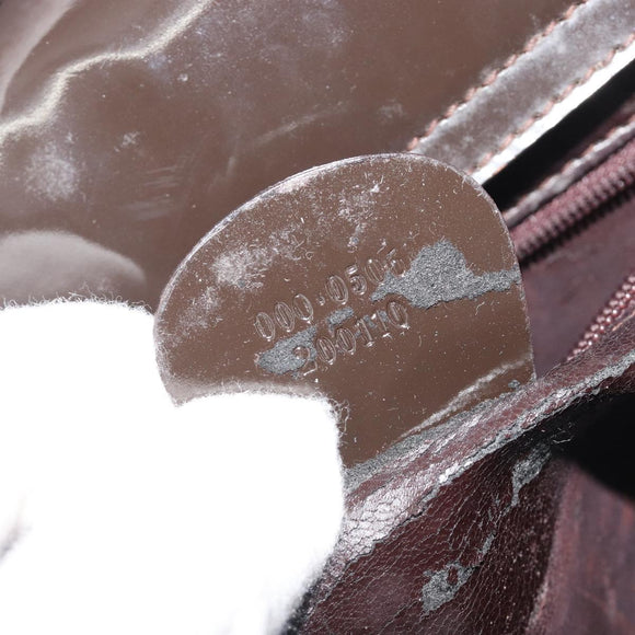 GUCCI Shoulder Bag Patent leather Brown Silver 000 0506 Auth ep15044