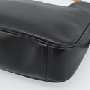 GUCCI Bamboo Shoulder Bag Leather 2way Black Gold 001 1638 2058 Auth ep15046-9