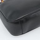 GUCCI Bamboo Shoulder Bag Leather 2way Black Gold 001 1638 2058 Auth ep15046-18