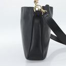 GUCCI Bamboo Shoulder Bag Leather 2way Black Gold 001 1638 2058 Auth ep15046-3