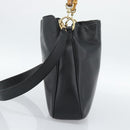 GUCCI Bamboo Shoulder Bag Leather 2way Black Gold 001 1638 2058 Auth ep15046-4
