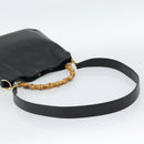 GUCCI Bamboo Shoulder Bag Leather 2way Black Gold 001 1638 2058 Auth ep15046-8