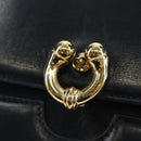 GUCCI Chain Shoulder Bag Leather Navy Gold 004 406 0473 Auth ep15047V-15