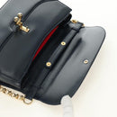GUCCI Chain Shoulder Bag Leather Navy Gold 004 406 0473 Auth ep15047V-17