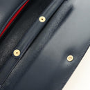 GUCCI Chain Shoulder Bag Leather Navy Gold 004 406 0473 Auth ep15047V-19