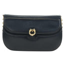 GUCCI Chain Shoulder Bag Leather Navy Gold 004 406 0473 Auth ep15047V-2